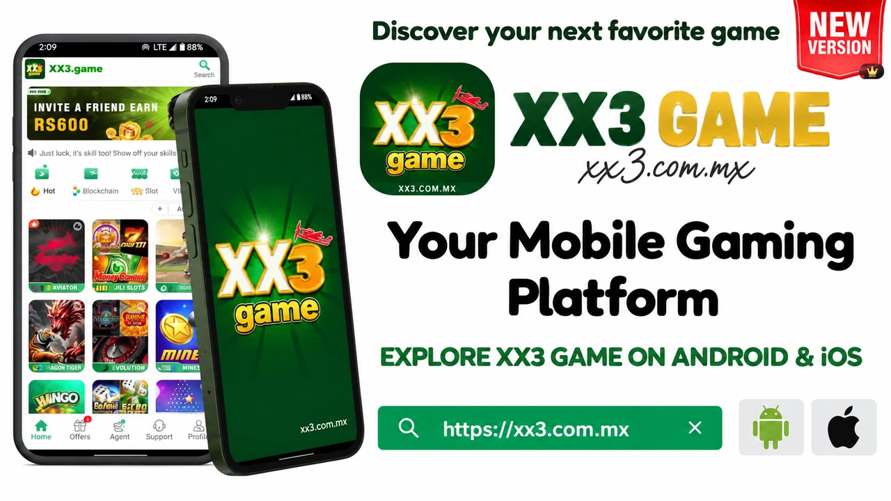 XX3 promotional illustration with two mobile phones